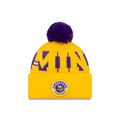 Yellow Minnesota Vikings Hat - New Era NFL Alternate Cold Weather Sport Knit Beanie USA7098641